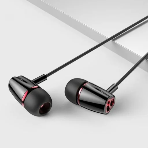 Joyroom vezetékes fülhallgató, In-Ear fejhallgató távirányítóval és mikrofonnal, 3.5 mm csatlakozó, fekete EU (JR-EL114-BLK) - 3