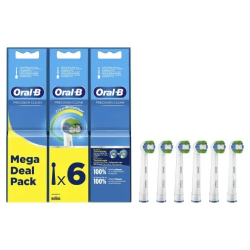 Oral-B Elektromos Fogkefe Cserefej Precision Clean EB20-6 (6db) Fehér EU - 1