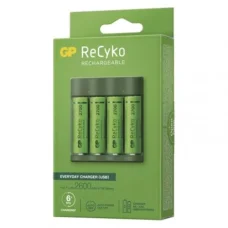 GP Akkumulátortöltő B421 4x AAA Tölthető elemekkel, 2100 mAh, 1.2V, Zöld EU,
