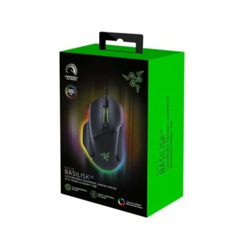 Razer Basilisk V3 Vezetékes Gaming Egér 10+1 Gomb, 26000 DPI, RGB, Fekete EU(RZ01-04000100-R3M1) - 1