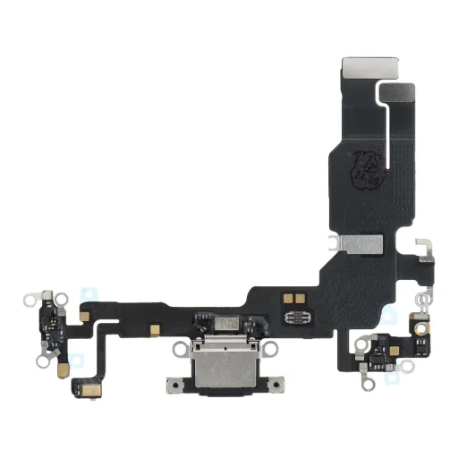 USB töltő csatlakozó flex kábel IPHONE 15 fekete OEM - 2