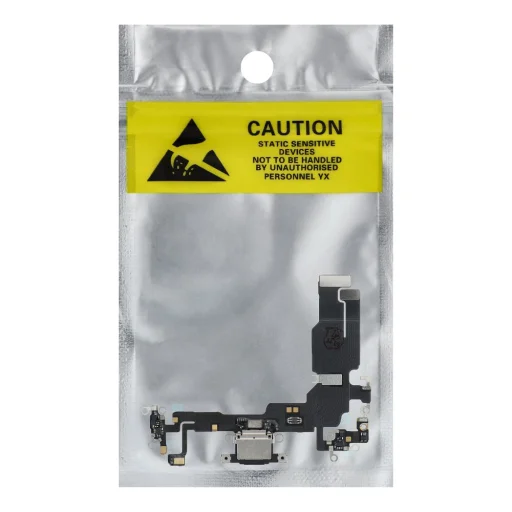 USB töltő csatlakozó flex kábel IPHONE 15 fekete OEM - 4