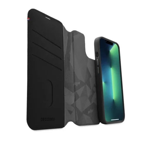 Decoded levehető bőrtárca tok MagSafe funkcióval és flip kialakítással iPhone 14 Plus-hoz - Fekete tok - 3