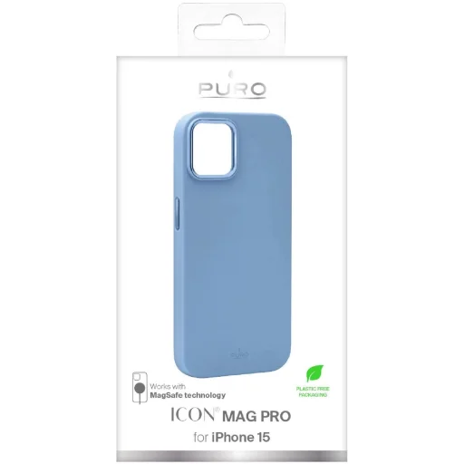 Puro Icon Mag Pro MagSafe fliptok iPhone 15 - világoskék tok - 2