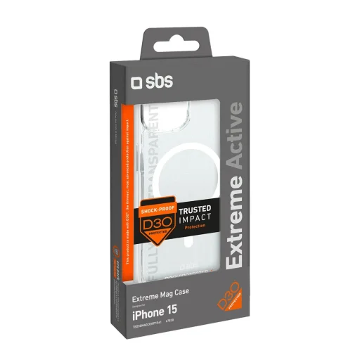 SBS D3O MagSafe fliptok iPhone 15 tok - Átlátszó - 5