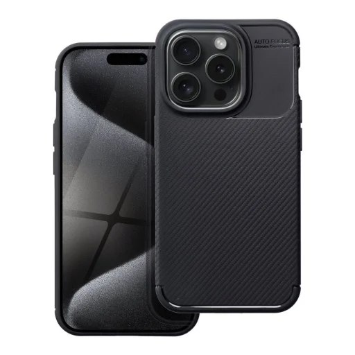 CARBON PREMIUM tok IPHONE 15 Pro fekete tok - 1