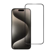 Edzett üveg Blue Star - iPhone 15 Pro 5D Teljes Fedés fekete üvegfólia