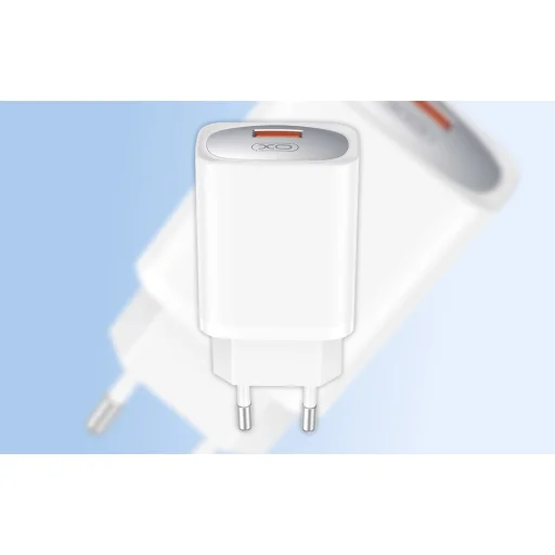 XO fali töltő CE19 QC 18W 1x USB fehér, - 7