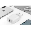 Mcdodo Kettős USB Töltő CH-6721 (EU) Type-C Kábel 1m Utazó Szett (fehér) thumbnail