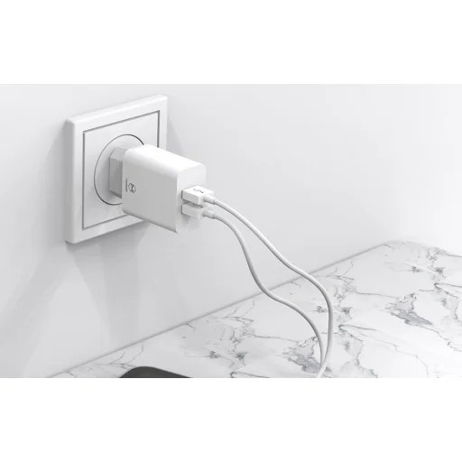 Mcdodo Kettős USB Töltő CH-6721 (EU) Type-C Kábel 1m Utazó Szett (fehér) - 8