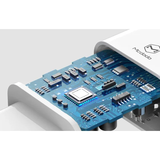 Mcdodo CH-6720 Kettős USB Töltő (EU) Lightning 1m Utazó készlet (fehér) tok - 8