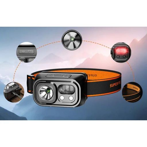 Fejlámpa Superfire HL23-S, 350lm, USB-C - 9