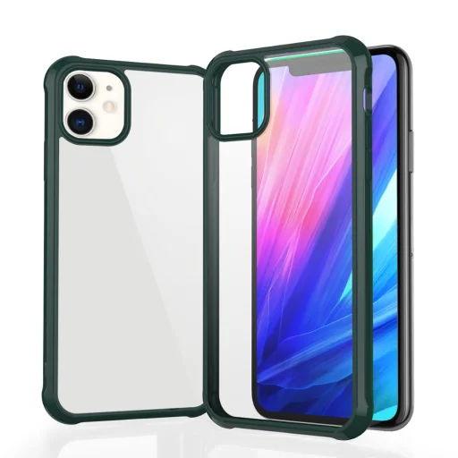 Szilikon áttetsző tok iPhone 11 Pro kék ütésálló kerettel - 4