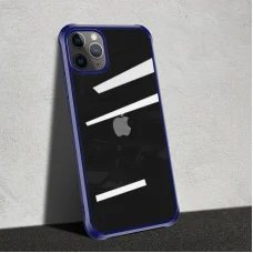 Szilikon áttetsző tok iPhone 11 Pro kék ütésálló kerettel