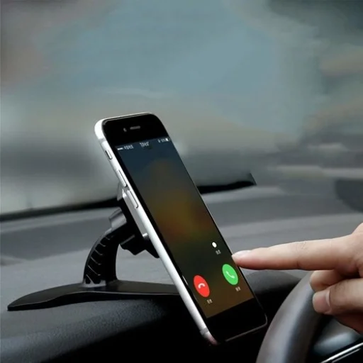 Univerzális mágneses autós telefontartó, műszerfalhoz rögzíthető fekete - 9