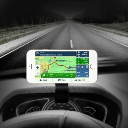 Univerzális mágneses autós telefontartó, műszerfalhoz rögzíthető fekete - 4