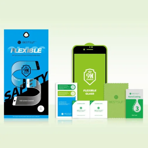 Nano Flexi kijelzővédő hybrid üvegfólia iPhone X fekete kerettel - 10