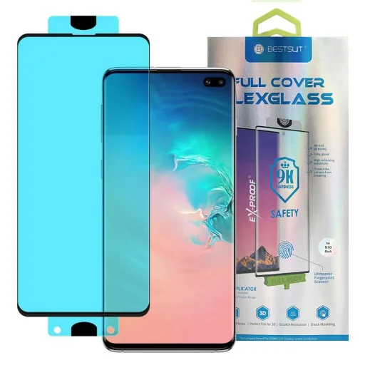 3D Edge Nano Flexi Hybrid kijelzővédő üvegfólia kerettel Samsung S10 Plus - 1