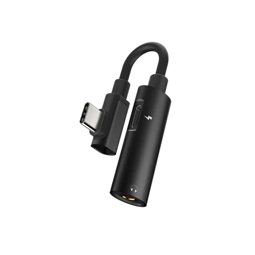 HOCO Type-C 2in1 Audio 3.5 mm JACK adapter fekete - 1