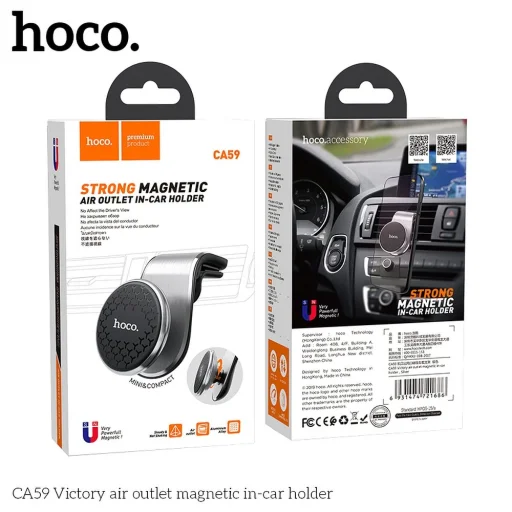 HOCO CA59 Victory univerzális mágneses autós tartó ezüst - 5