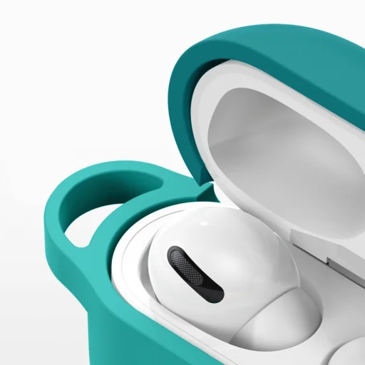 Baseus szilikon AirPods Pro 1/2 tok karabinerrel zöld (WIAPPOD-E06) - 12