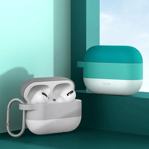 Baseus szilikon AirPods Pro 1/2 tok karabinerrel zöld (WIAPPOD-E06) - 15