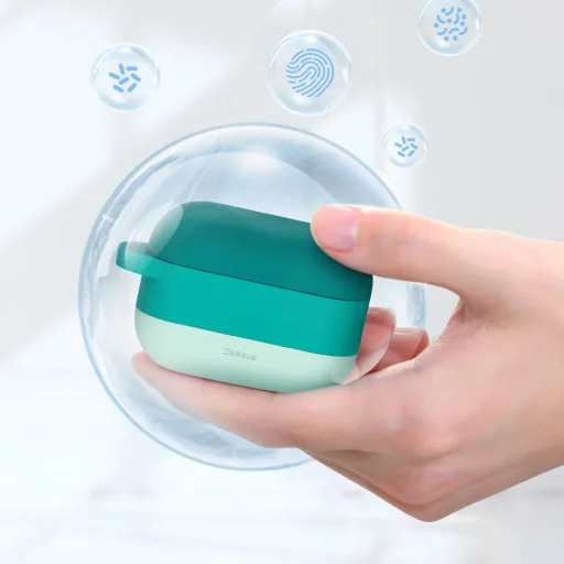 Baseus szilikon AirPods Pro 1/2 tok karabinerrel zöld (WIAPPOD-E06) - 7