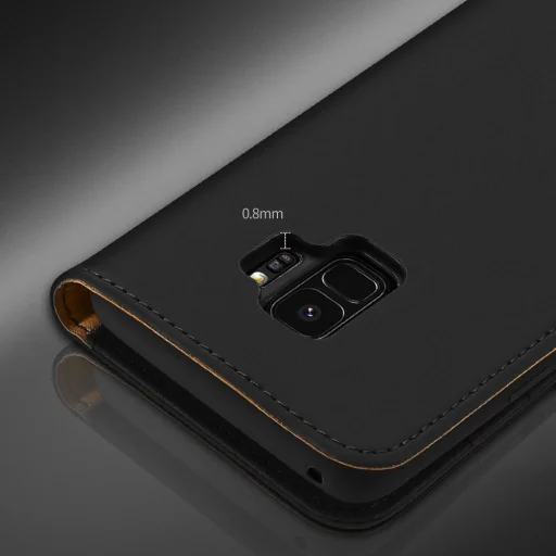 DUX DUCIS Wish valódi bőr fliptok Samsung Galaxy S9 G960 piros - 9