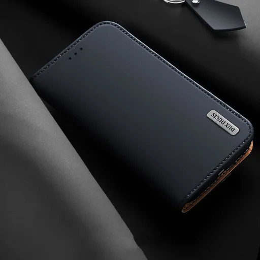 DUX DUCIS Wish valódi bőr fliptok Samsung Galaxy S9 G960 piros - 6