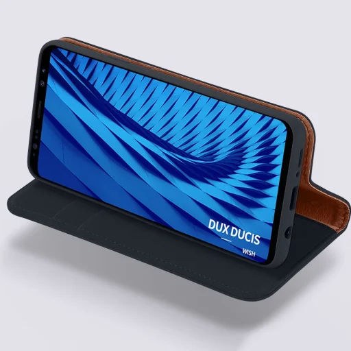 DUX DUCIS Wish valódi bőr fliptok Samsung Galaxy S9 G960 piros - 8