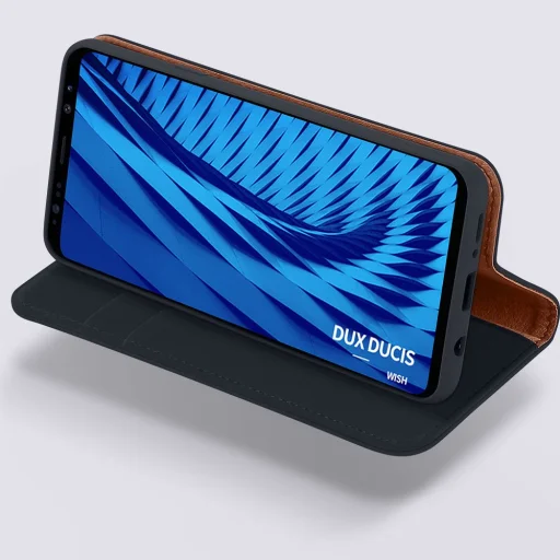 DUX DUCIS Wish valódi bőr fliptok Samsung Galaxy S9 Plus G965 piros - 11