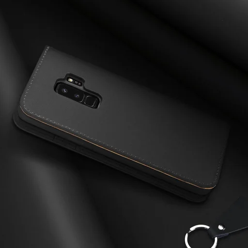 DUX DUCIS Wish valódi bőr fliptok Samsung Galaxy S9 Plus G965 piros - 12