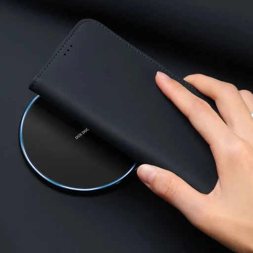 DUX DUCIS Wish valódi bőr fliptok Samsung Galaxy S9 Plus G965 piros - 15