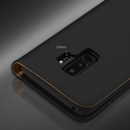 DUX DUCIS Wish valódi bőr fliptok Samsung Galaxy S9 Plus G965 piros - 16