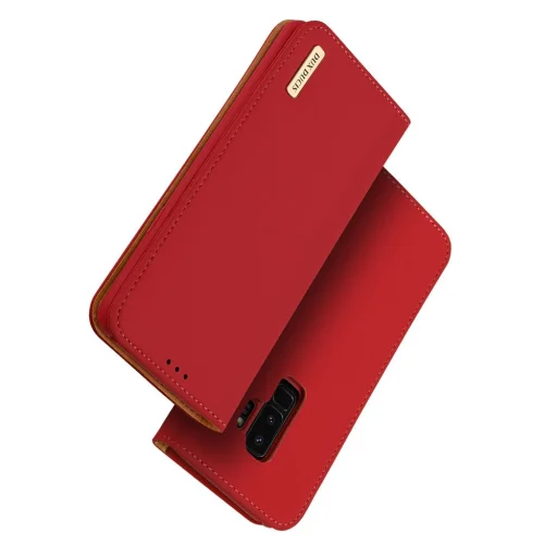 DUX DUCIS Wish valódi bőr fliptok Samsung Galaxy S9 Plus G965 piros - 4