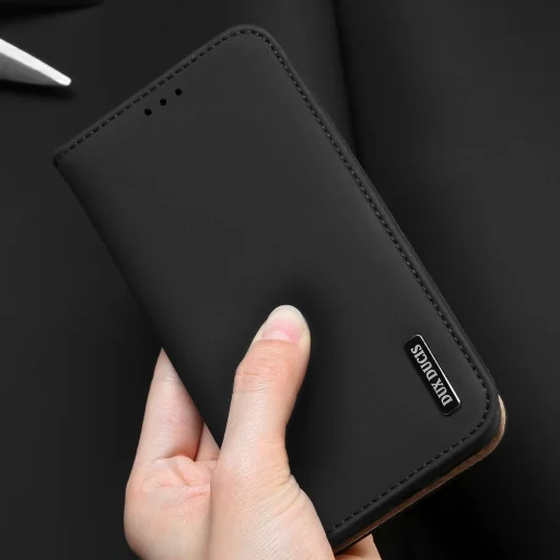 DUX DUCIS Wish valódi bőr fliptok Samsung Galaxy S9 Plus G965 piros - 2