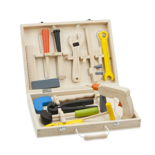 Fából készült 12 darabos szerszámdoboz gyerekjáték - 4
