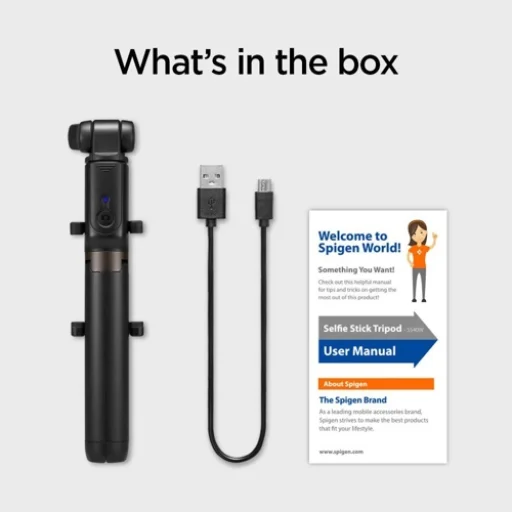 Spigen S540w vezeték nélküli selfie bot és tripod barackrózsaszín - 2