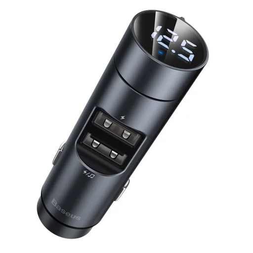 Baseus Energy Column Bluetooth FM transmitter és autós töltő 2x USB QC3.0 3,1A szürke MP3 (CCNLZ-0G) - 1