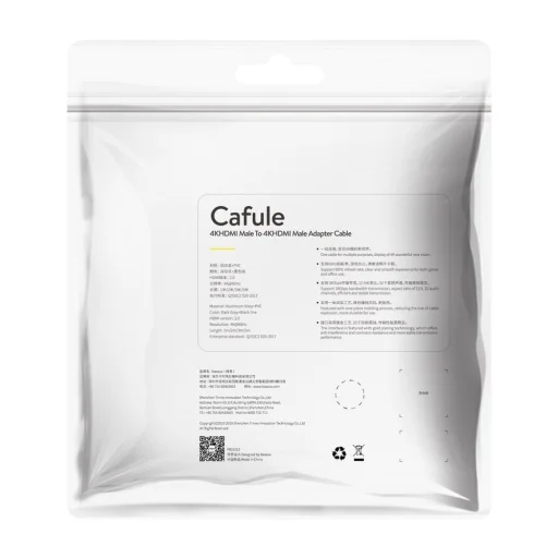 Baseus Cafule HDMI 2.0 kábel 4K 60 Hz 3D 18 Gbps 2m fekete (CADKLF-F01) - 2