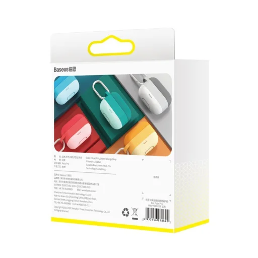 Baseus szilikon AirPods Pro 1/2 tok karabinerrel kék (WIAPPOD-E03) - 5