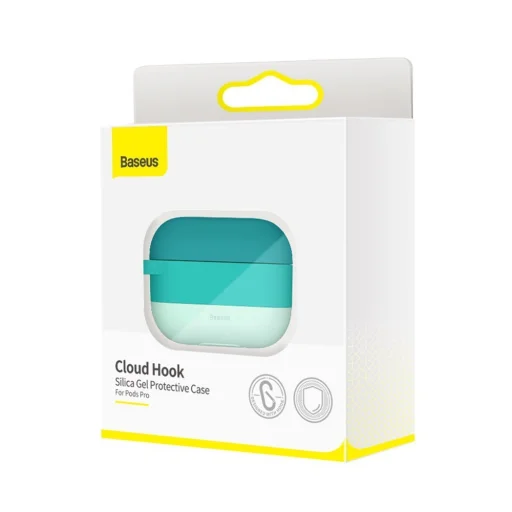 Baseus szilikon AirPods Pro 1/2 tok karabinerrel zöld (WIAPPOD-E06) - 2