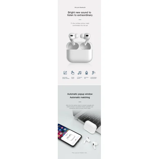 TWS i3 Pro GPS 5.0 vezeték nélküli fülhallgató bluetooth 5,0 töltő tokkal fehér - 3