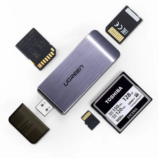 Ugreen USB 3.0 SD / micro SD kártyaolvasó szürke (50541) - 9