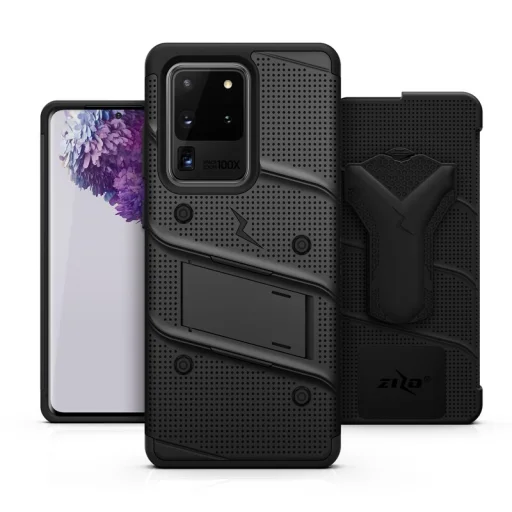 Zizo Bolt katonai minősítésű ütésálló tok Samsung Galaxy S20 Ultra övcsipesszel fekete - 4