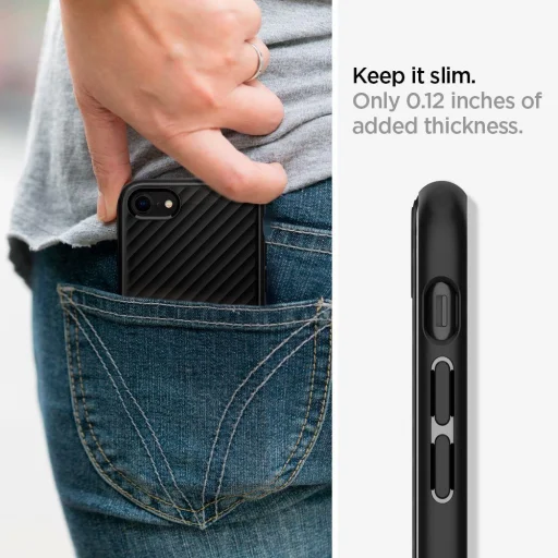 iPhone 7/8/SE 2020 / SE 2022 matt fekete Spigen Core Armor tok (ACS00881) - 10