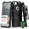 Zizo Bolt katonai minősítésű ütésálló tok iPhone 7/8/6/6S övcsipesszel + üvegfólia fekete thumbnail