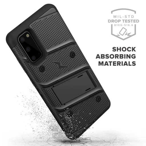 Samsung Galaxy S20 Zizo Bolt katonai minősítésű ütésálló tok övcsipesszel fekete - 4
