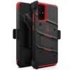 Samsung Galaxy S20 Plus Zizo Bolt katonai minősítésű ütésálló tok övcsipesszel fekete-piros thumbnail