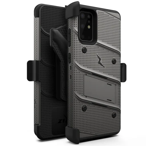 Zizo Bolt katonai minősítésű ütésálló tok Samsung Galaxy S20 Plus övcsipesszel fémszürke - 8